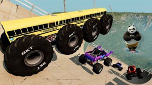 МУЛЬТИКИ ПРО МАШИНКИ Эпические прыжки и столкновения на скоростном монстр-траке Beamng Drive #86