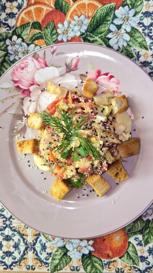 Тёплый салат из баклажанов 🍆 Рубрика Готовим вместе 👩🍳 Мукбанг 🥗