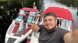 На катере по реке Медведица в Тверской обл. Заброшенная деревня. Плотина и много пены (2021)