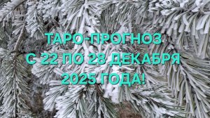 ТАРО-ПРОГНОЗ С 22 ПО 28 ДЕКАБРЯ 2025 ГОДА! ДЛЯ ВСЕХ ЗНАКОВ ЗОДИАКА! 🎄🌟✨️