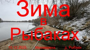 Зима в Рыбаках. 10.12.2025. Москварека. Рыбалка в Подмосковье.