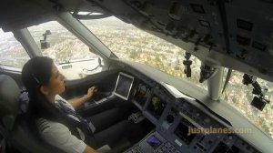 Заход на посадку в Мехико. Вид из кабины самолета