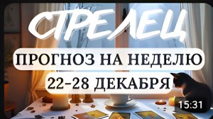 СТРЕЛЕЦ ИЗБЕГАЙТЕ ИМПУЛЬСИВНЫХ ДЕЙСТВИЙ И УДАЧА БУДЕТ НА ВАШЕЙ СТОРОНЕ НА НЕДЕЛЮ С 22 ПО 28 ДЕКАБРЯ