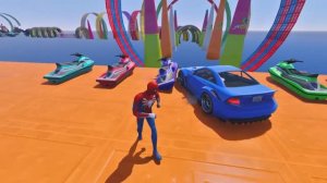 МУЛЬТИКИ ПРО МАШИНКИ: СУПЕРГЕРОИ на безумной трассе — гонки, трюки, падения в море! 🏎️