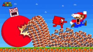 🔢Фаза чисел 1-6: Крошечный Марио убегает из Мега-блоков в лабиринте