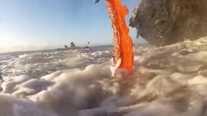 Встреча стихий -  вода и лава