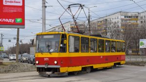Трамвай Tatra T6B5SU-3171. Покатушки по Барнаулу с "живым" информатором.