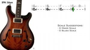 Mayer Slow Blues Guitar Backing Track in Gm