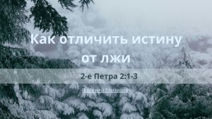 Как отличить истину от лжи (Опасность лжеучителей) | 2-е Петра 2:1-3 | Евгений Елизаров