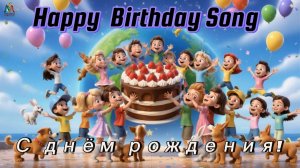 С ДНЁМ РОЖДЕНИЯ — УРА-УРА! | Весёлая детская песня Happy Birthday