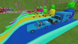 МУЛЬТИКИ ПРО МАШИНКИ: полицейская машина на городской улице.