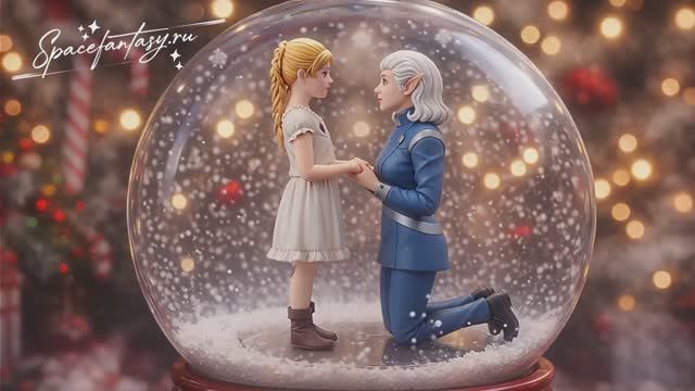 Новогодний снежный шар с модельками Мералли и Астэр из космического фэнтези Путь Укусая читать книгу
