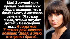 Жизненные Истории/Мой 3-летний сын пропал. Бывший муж убедил полицию, что я плохая мать, а свекровь