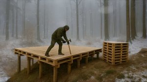 Строю бесплатный дом из поддонов в лесу за пол года. Бушкрафт