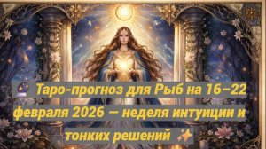 🔮 Таро-прогноз для Рыб на 16–22 февраля 2026 — неделя интуиции и тонких решений ✨