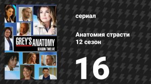 Анатомия страсти 12 сезон 16 серия «Когда это ранит так сильно» (сериал, 2015)