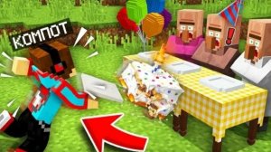 видео компота : Я СЛУЧАЙНО ИСПОРТИЛ ДЕНЬ РОЖДЕНИЯ ЖИТЕЛЯ В MINECRAFT.
