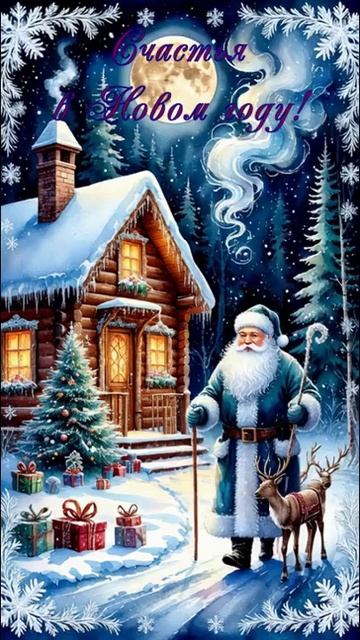 Счастья в Новом году! открытки с дедом Морозом в советском стиле