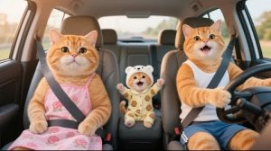 Папа Кот и мама Кошка отвозят котенка Джинджер обратно в родной город навестить бабушку