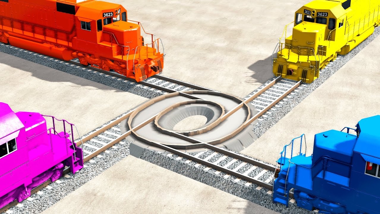 Что будет с поездами на этом перекрестке?! смотреть онлайн