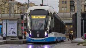 Предновогодняя поездка на трамвае 71-931М "Витязь-М" по новому трамвайному маршруту №5 (19.12.2025)