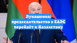 Лукашенко: председательство в ЕАЭС перейдёт к Казахстану