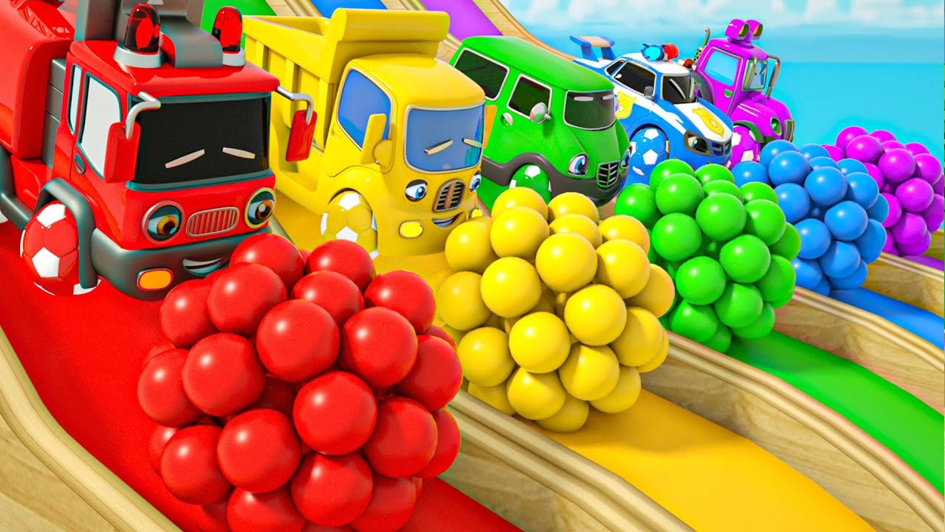 Мультики для детей - Мультфильмы про машинки - Учим английский детям - Мультики про машинки