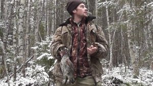 Охота на рябчика с подхода. Взял 3 штуки. Согрел чай на костре
