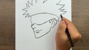 Простой рисунок в стиле аниме карандашом. Как нарисовать Годзё Сатору в стиле аниме шаг за шагом