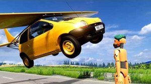 Эпичные прыжки на высокой скорости на автомобиле – Crash BeamNG/Drive