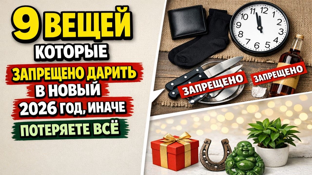 9 предметов и вещей, которые запрещено дарить на Новый год 2026: приметы и как нейтрализовать смотреть онлайн