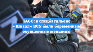 ТАСС: в спецбатальоне «Шквал» ВСУ были беременные осужденные женщины