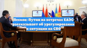 Песков: Путин на встречах ЕАЭС рассказывает об урегулировании и ситуации на СВО