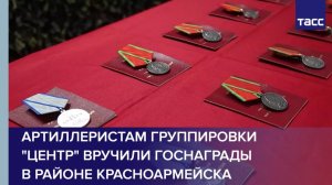 Артиллеристам группировки "Центр" вручили госнаграды в районе Красноармейска