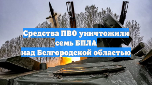 Средства ПВО уничтожили семь БПЛА над Белгородской областью