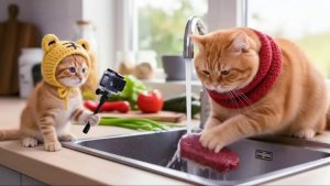 Котики и селфи-палка