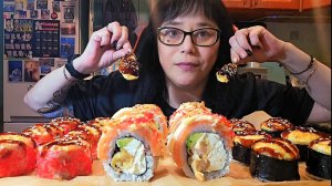 Мукбанг | Суши и Роллы, Мидии | Обжор Асмр