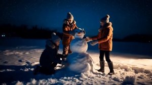 ❄️ Волшебство зимнего вечера: создание снежной скульптуры ❄️