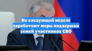 На следующей неделе заработают меры поддержки семей участников СВО