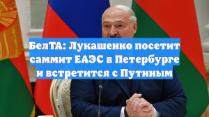 БелТА: Лукашенко посетит саммит ЕАЭС в Петербурге и встретится с Путиным