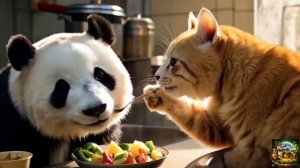 Детский мультфильм. Мама-кошка собирает клубнику