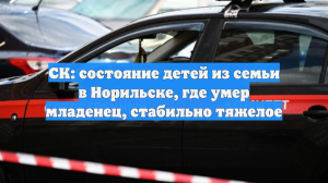 СК: состояние детей из норильской семьи, где умер младенец, стабильно тяжелое