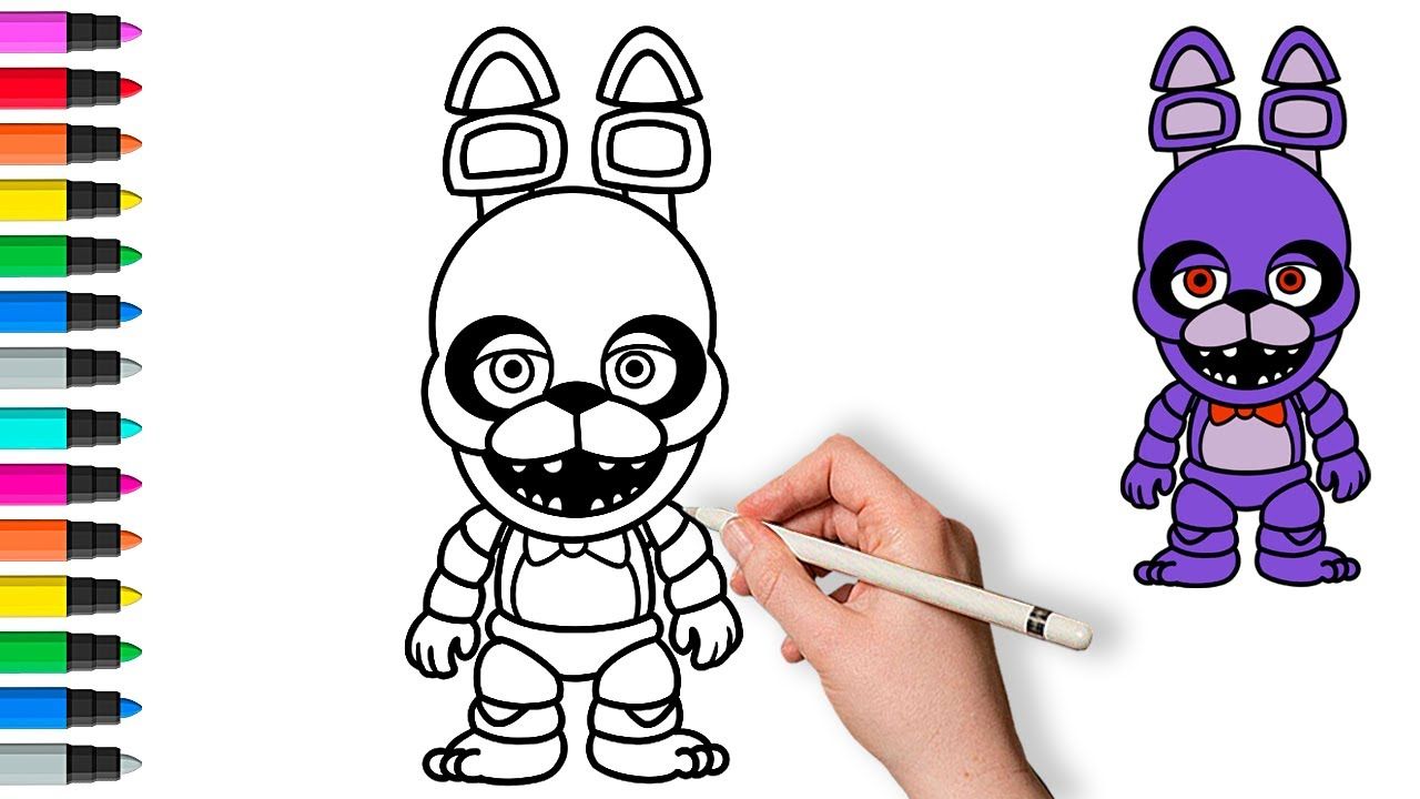 ️ Как нарисовать Фнаф Бонни. Рисунок и раскраска