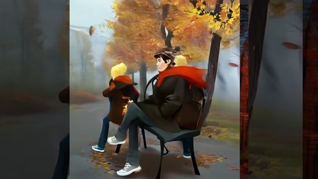 Музыка М. Таривердиева. Осенняя зарисовка Пара на скамейке - Trim