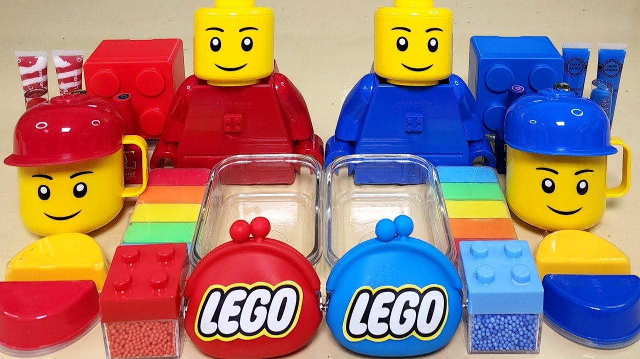 Лего Слаймы Красный и Синий Лего смешивают АСМР Слайм