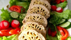 Мясной рулет с макаронами Необычное блюдо из простых продуктов