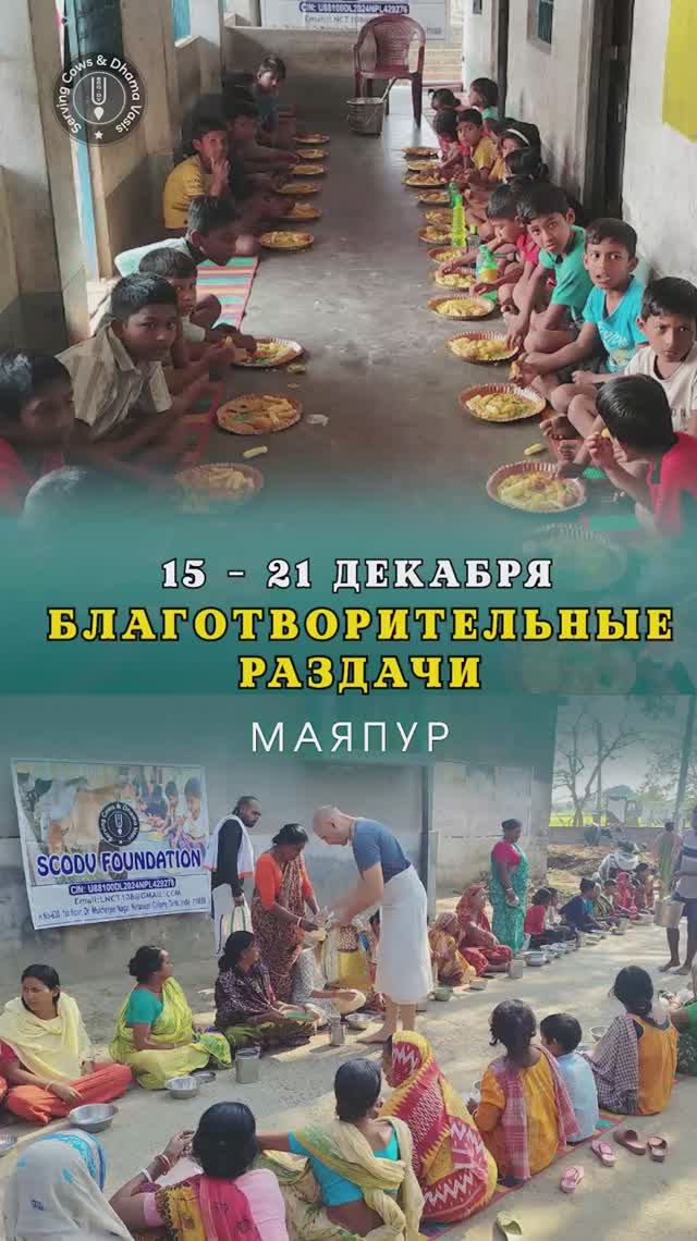 15 - 21 декабря. Видеоотчет о благотворительных раздачах в Маяпуре смотреть онлайн