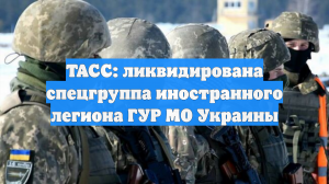 ТАСС: ликвидирована спецгруппа иностранного легиона ГУР МО Украины
