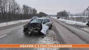 Авария с 5 пострадавшими  на автодороге Саранск-Рузаевка