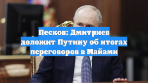 Песков: когда Дмитриев вернется в Москву, он доложит президенту